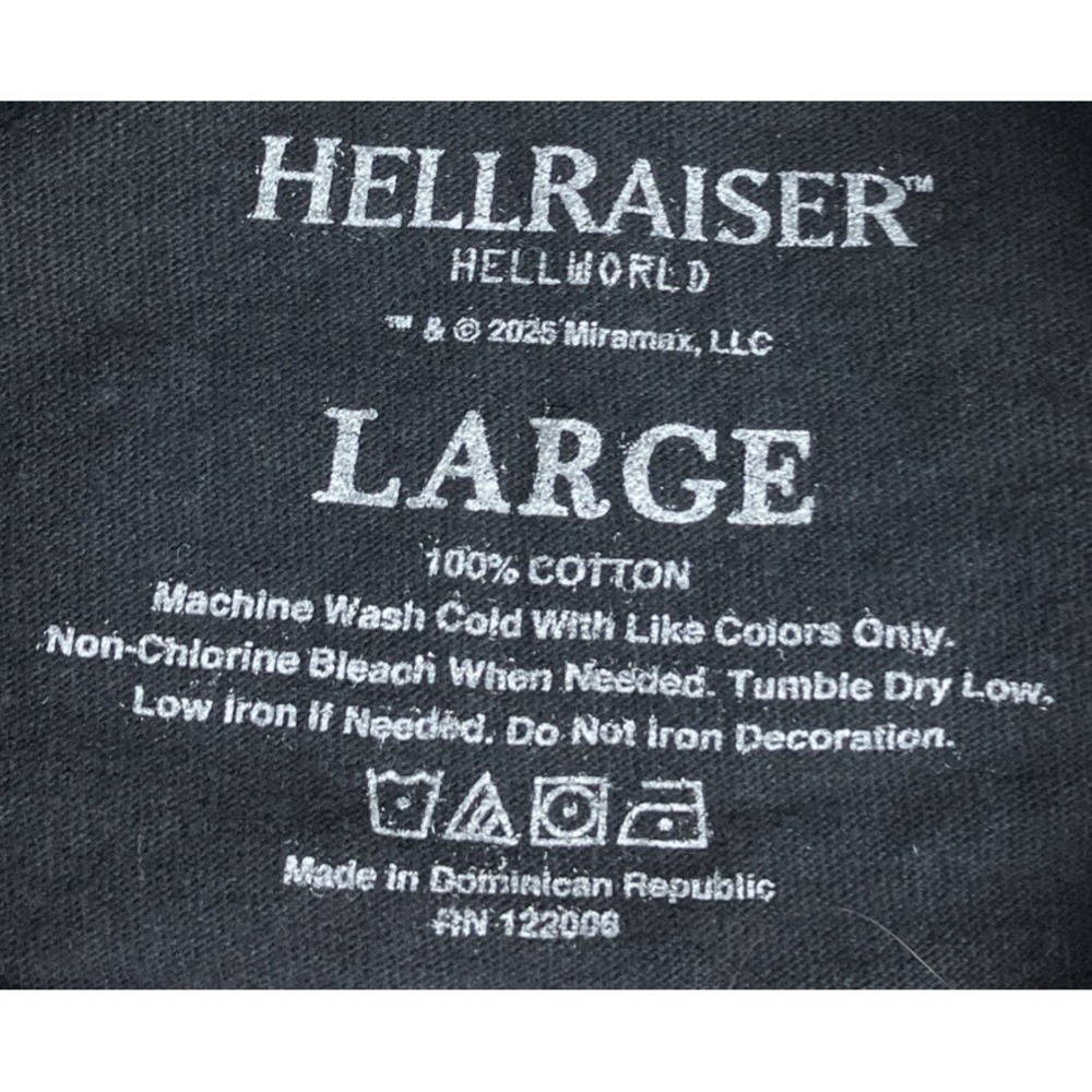 Hellraiser Hellworld Promo‎ T Shirt Short Sleeve Black Size Large - Picture 5 of 5